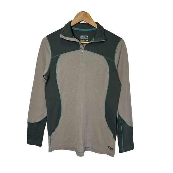 Outdoor Research Tops - Outdoor Research Size Large Blackridge Top 9" Front Zipper Slate/Pewter Wool EUC